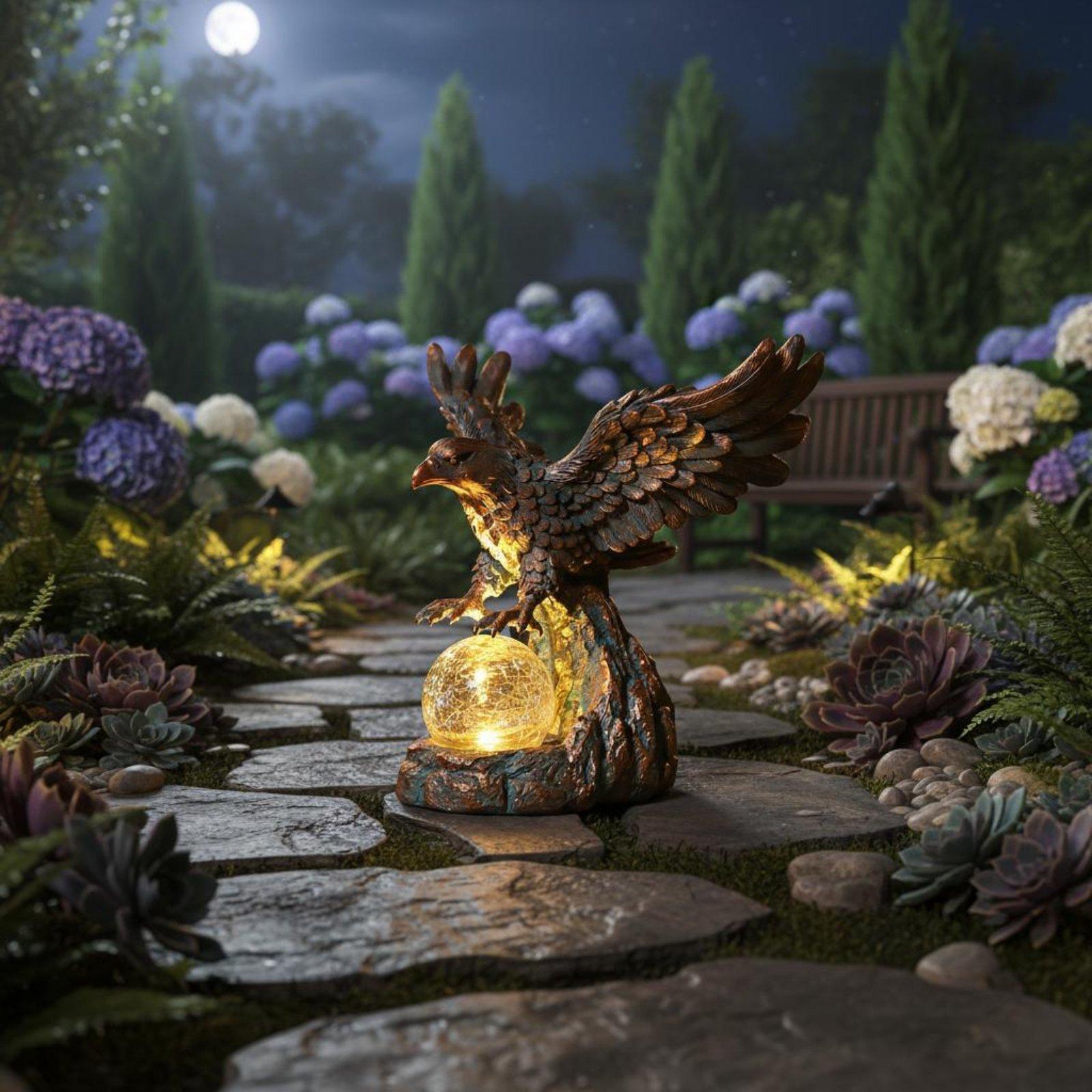 Outdoor Lighting Pathway - إضاءة شمسية على شكل نسر مقاومة