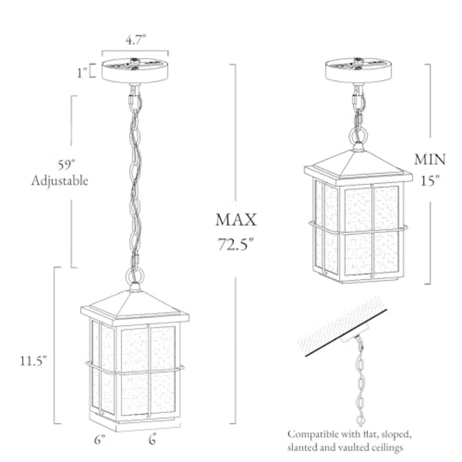 مصباح معلق خارجي، إضاءة سقفية  - مراجعة Outdoor Lighting Black وسعره