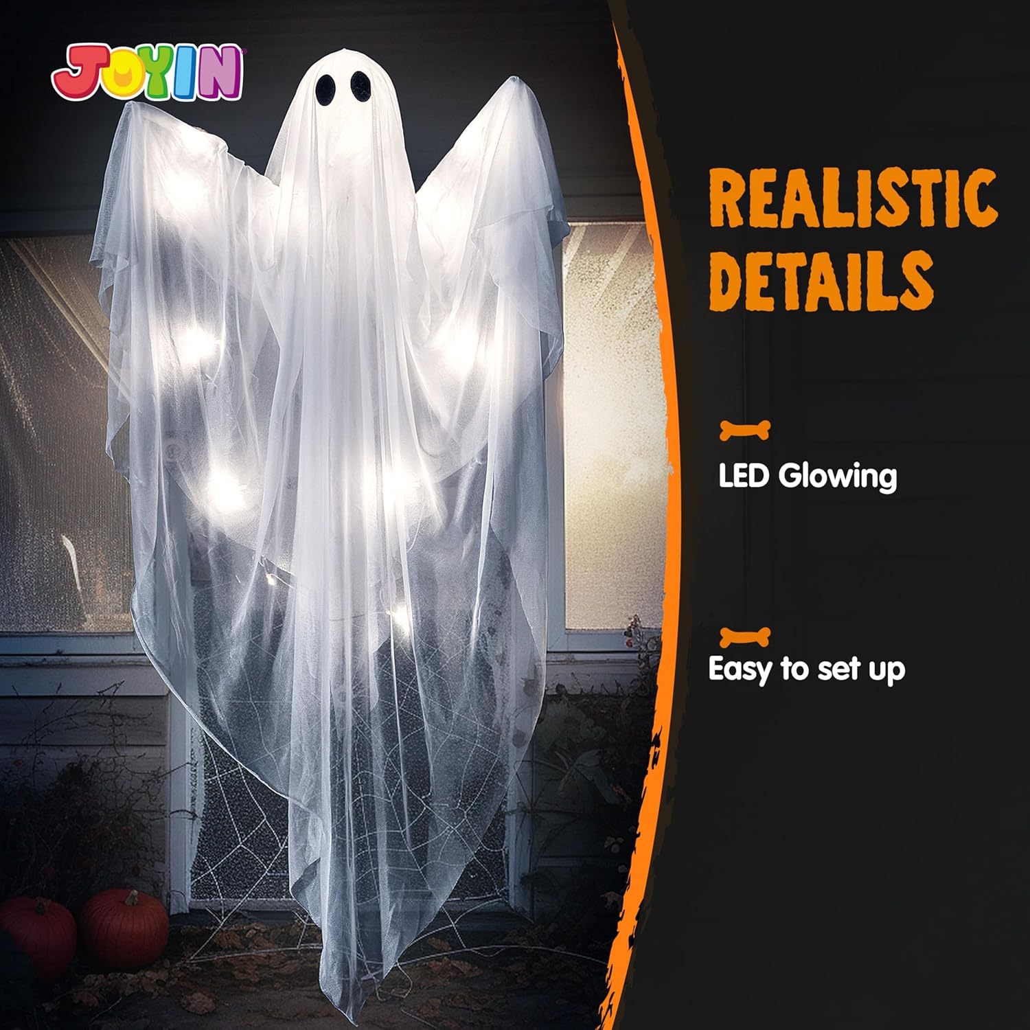 شبح معلق مضيء للهالوين مع إضاء - مراجعة Outdoor Lighting Effects وسعره